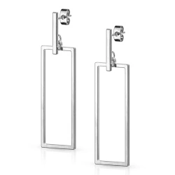 Серьги подвески из стали Spikes Прямоугольник SE3788