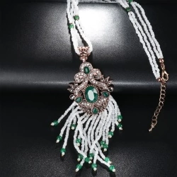 Колье Джахиде с зелеными кристаллами