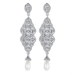 Свадебные серьги с жемчугом Кира