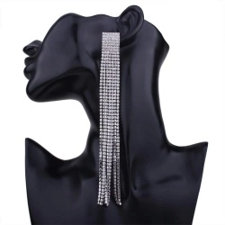 Длинные серьги висячие с кристаллами