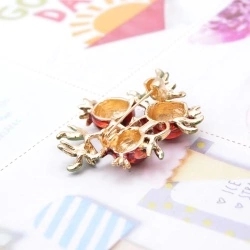 Брошка гранатова гілка lan-3149