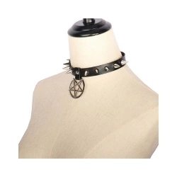 Кожаный чокер с пентаграммой