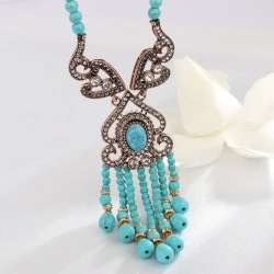Набор украшений: колье и серьги Bohemian с бирюзой