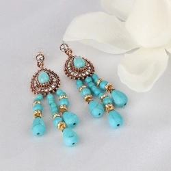 Набор украшений: колье и серьги Bohemian с бирюзой
