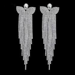 Вечерние длинные серьги Водопад