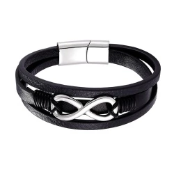 Чоловічий шкіряний браслет велика Нескінченність lan-2784