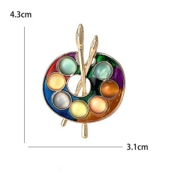 Брошка Палітра художника класика веселка lan-3093