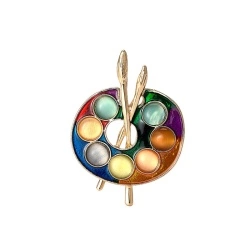 Брошка Палітра художника класика веселка lan-3093
