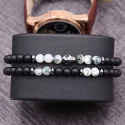 Браслеты из шунгита с мрамором Череп lan-2891