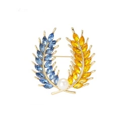 Брошка колосок пшениці Крила з намистиной lan-2994