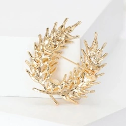 Брошка колосок пшениці Крила з намистиной lan-2994