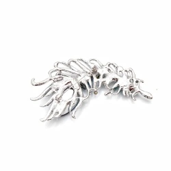 Брошка перо з камінням lan-3156