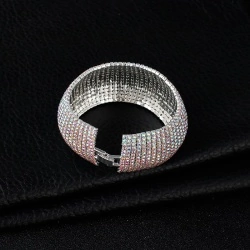 Вечерний браслет с кристаллами хамелеон Широкий