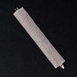 Вечерний браслет с кристаллами хамелеон Широкий