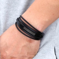 Чоловічий шкіряний браслет lan-3018