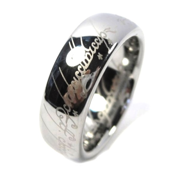 Кольцо Всевластия из стали серебристого цвета с цепочкой "The Lord of the Rings"