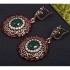 Сережки підвіски із зеленим каменем Елмас