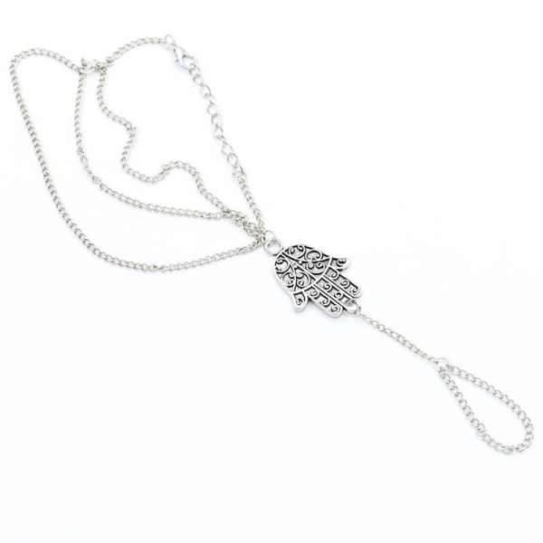 Браслет ланцюжок на палець Амулет Хамса