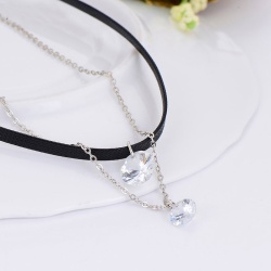 Кожаный чокер с цепочкой и подвесками