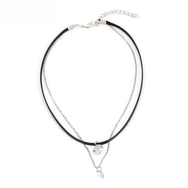 Шкіряний чокер з ланцюжком та підвісками