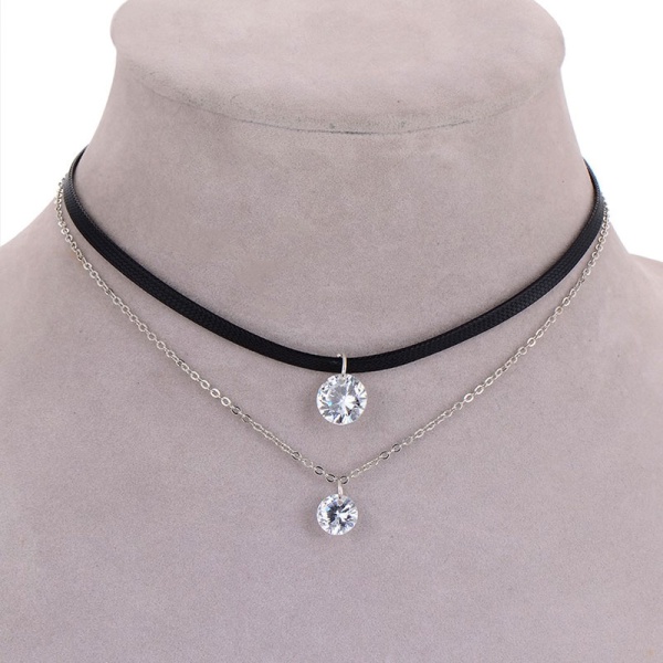 Шкіряний чокер з ланцюжком та підвісками