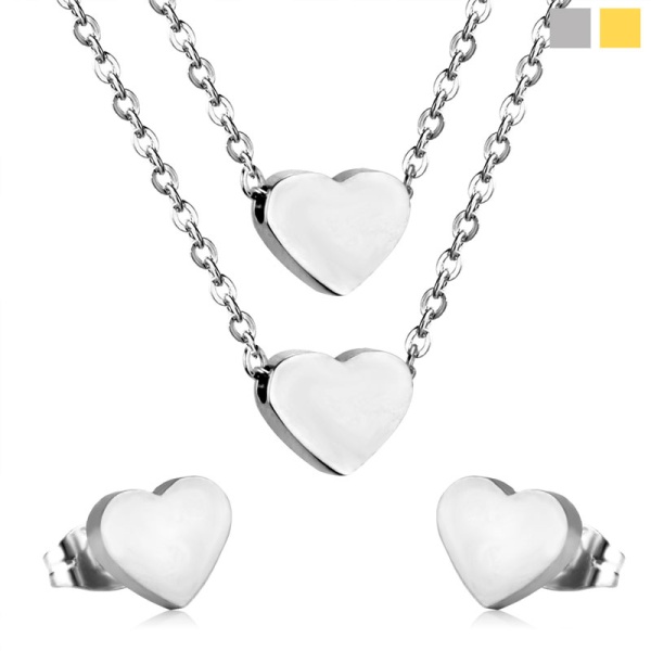 Набор украшений из стали Сердце: кулон и серьги