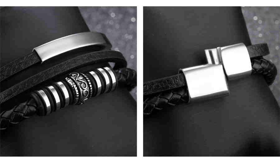 Кожаный браслет мужской lan-2618