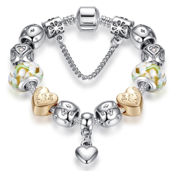 Браслет в стиле пандора Три сердца