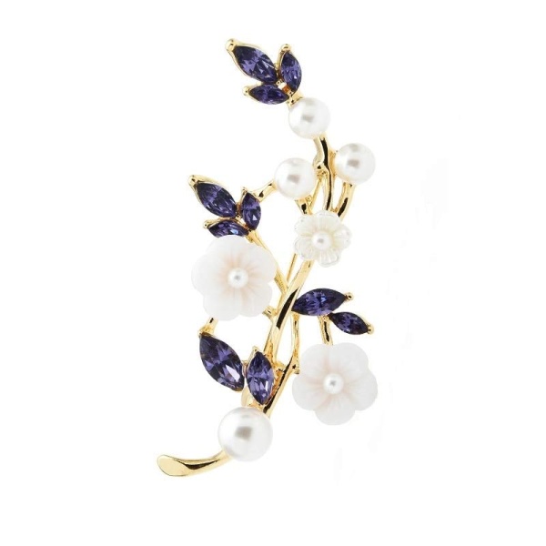 Брошь веточка с Цветами