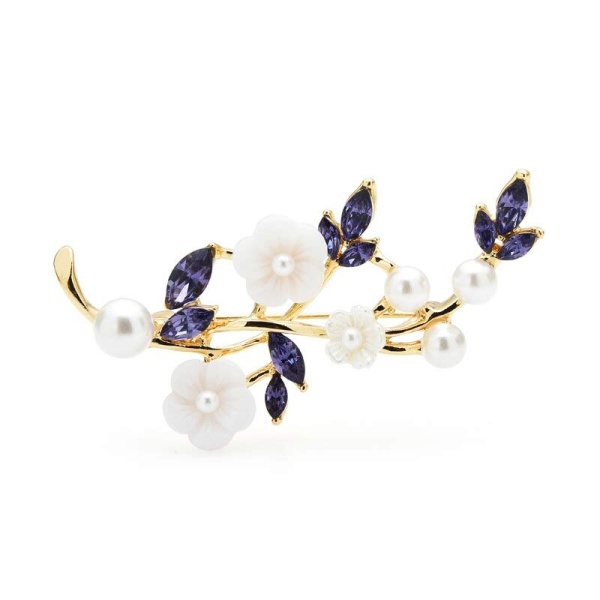 Брошь веточка с Цветами