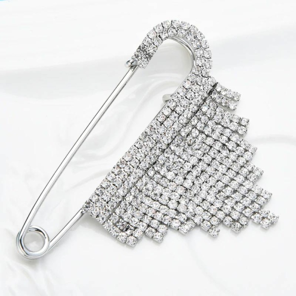 Брошь булавка кристальный водопад