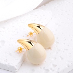 Серьги капля белый микс lan-3003