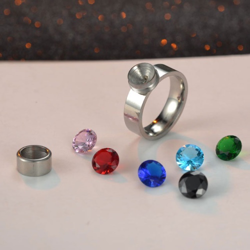 Кольцо Seven Colors cо сменным кристаллом серебристое