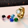 Кольцо Seven Colors cо сменным кристаллом серебристое