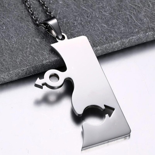 Парный кулон для влюбленных из стали Половинки lan-3170