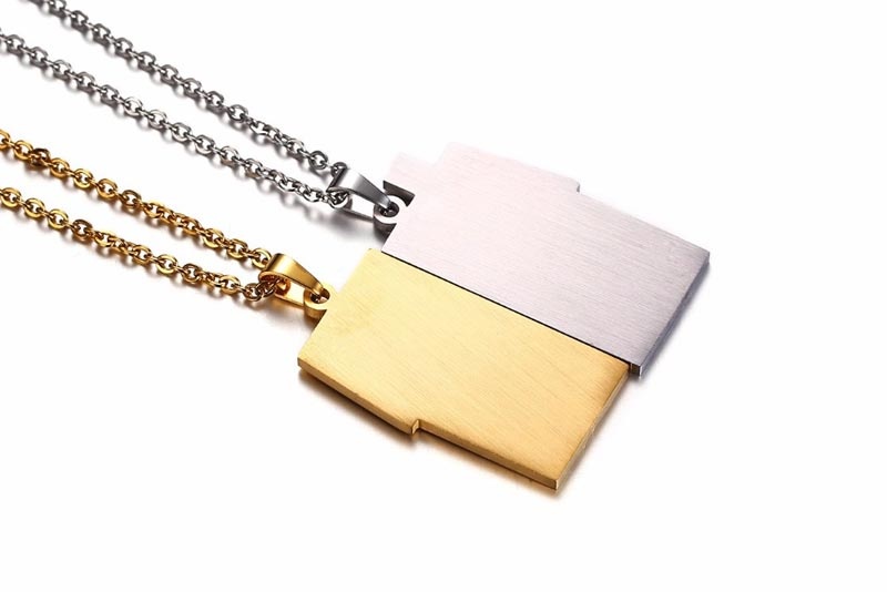 Парный кулон из стали Дом lan-3171