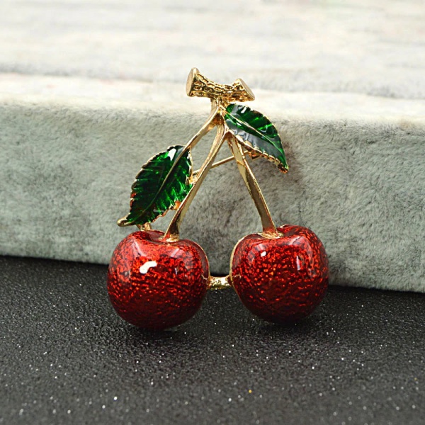 Брошь две Вишни