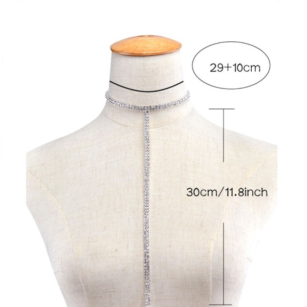 Длинный чокер двойная кристальная цепочка lan-2272