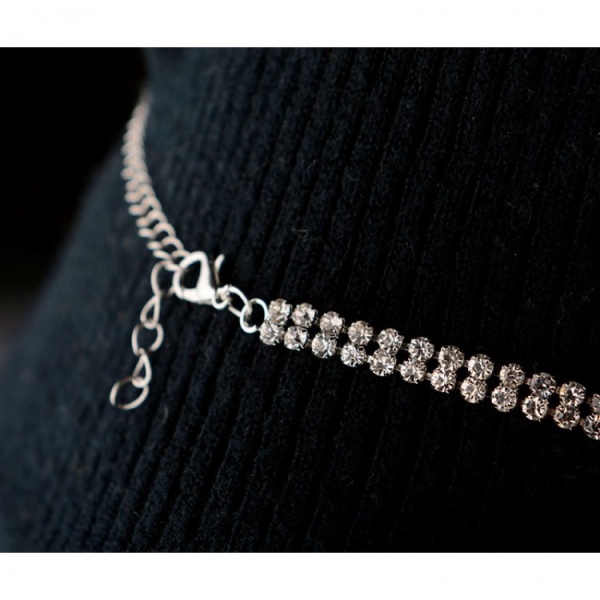 Длинный чокер двойная кристальная цепочка lan-2272