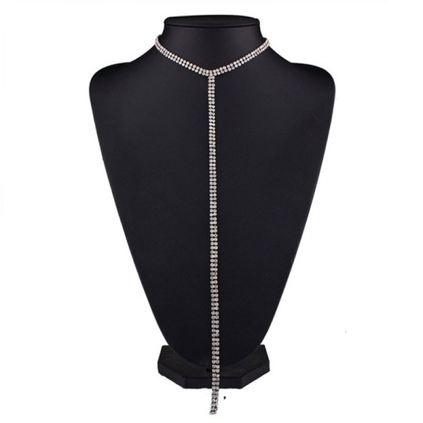 Длинный чокер двойная кристальная цепочка lan-2272