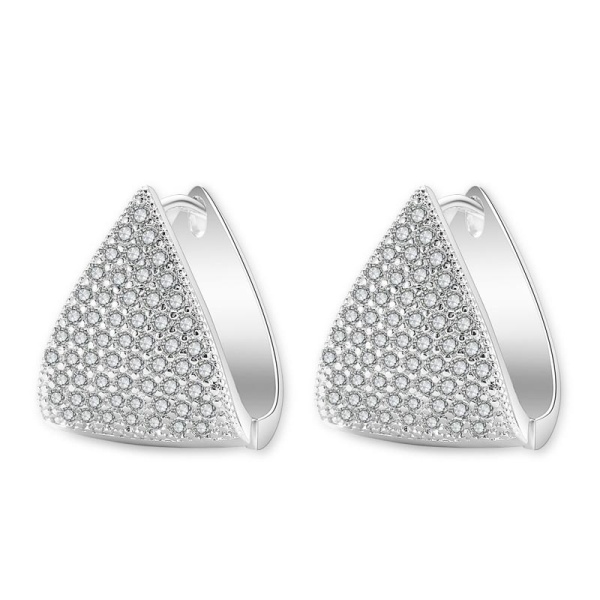 Серьги с фианитами Треугольник