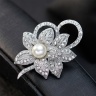 Брошь Цветок с жемчужиной lan-3299
