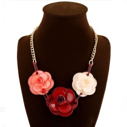 Кольє Три квітки на золотому ланцюжку