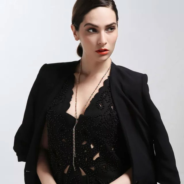 Длинное колье с кристаллами сваровски Rainbow