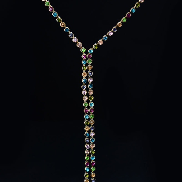 Длинное колье с кристаллами сваровски Rainbow