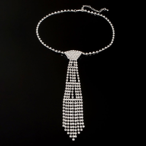 Колье Галстук с кристаллами
