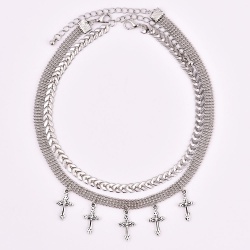 Чокер из двух цепочке с крестиками lan-1942