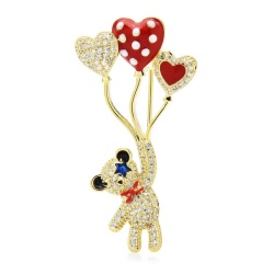 Брошка ведмедик з кульками Престиж