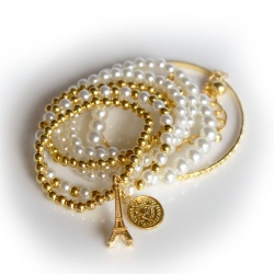 Набор браслетов - Эйфелевая башня золотистого цвета (6 штук)