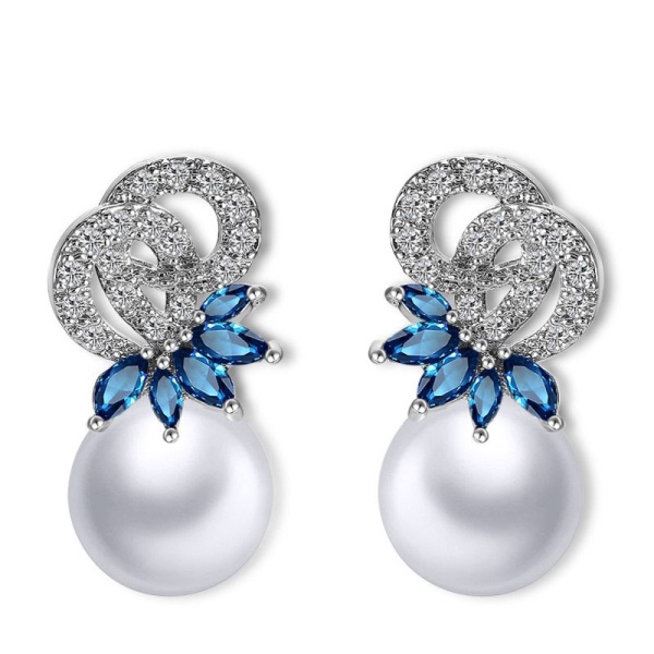 Сережки гвоздики з перлами Мерлі